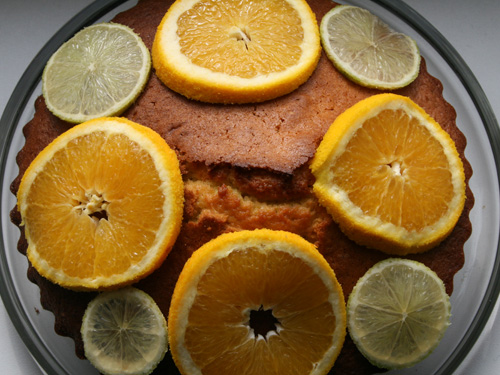 Цитрусовый кекс на оливковом масле и белом вине